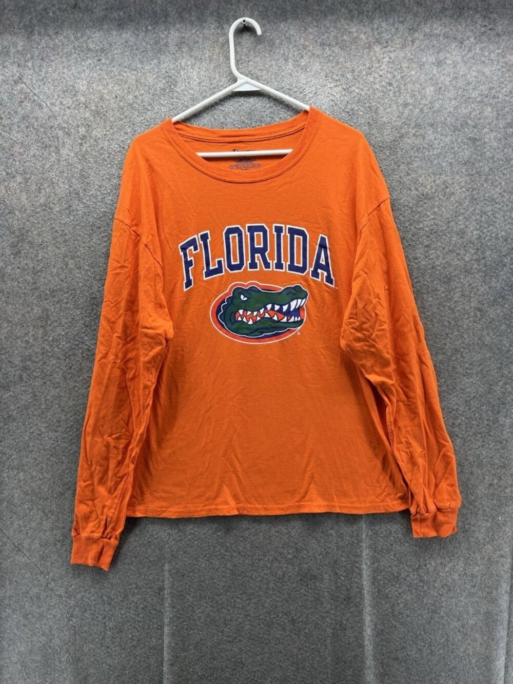 Florida Gators Shirt Mens Large Orange NCAA Football Champion Long Sleeve